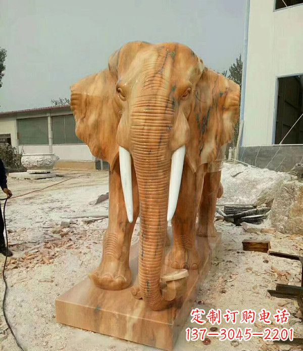 沧州大象石雕,招财进宝