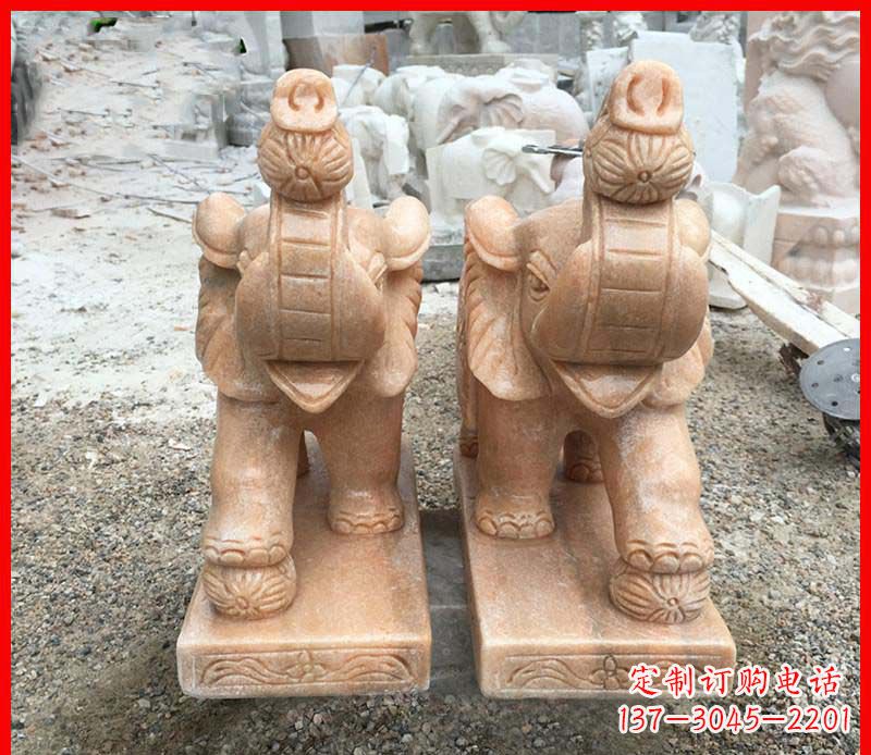沧州小象石雕创意礼品传递爱与温暖