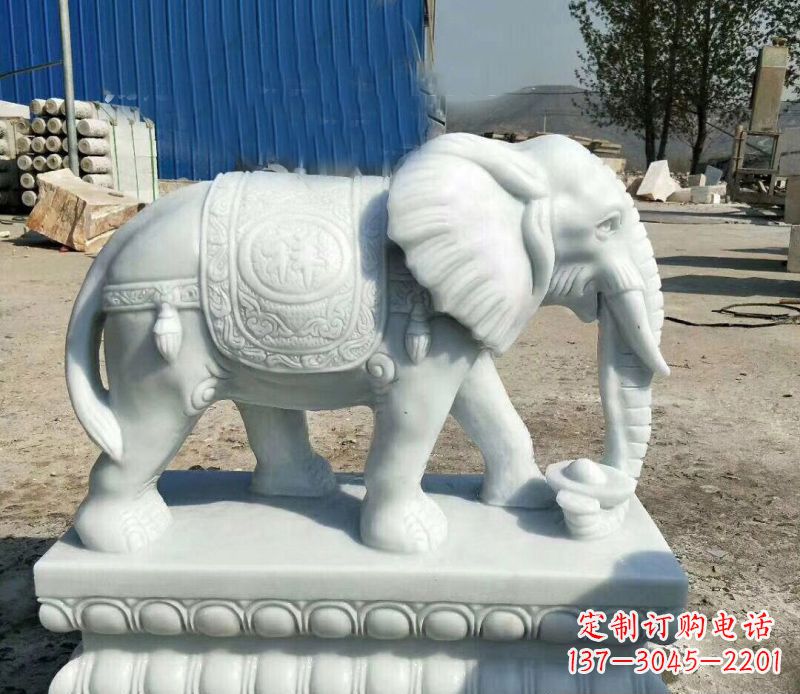 沧州大象汉白玉吊坠