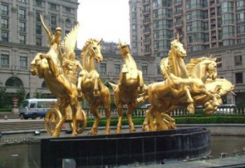 沧州阿波罗战车喷泉铜雕