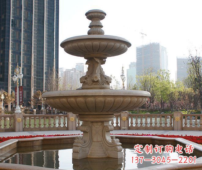 沧州别墅景观大型喷泉石雕