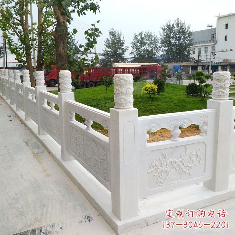 沧州别墅园林大理石石雕栏板护栏