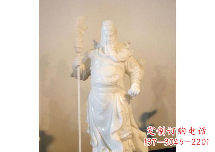 沧州玻璃钢持刀关公雕塑