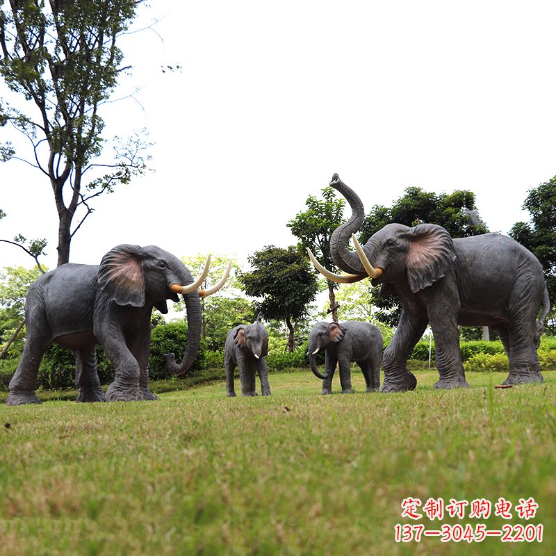 沧州玻璃钢大象雕塑传承古老文化,点缀园林景观