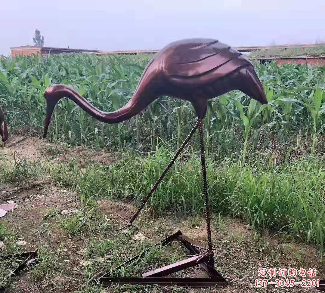 沧州玻璃钢仿铜仙鹤雕塑精美景观装饰