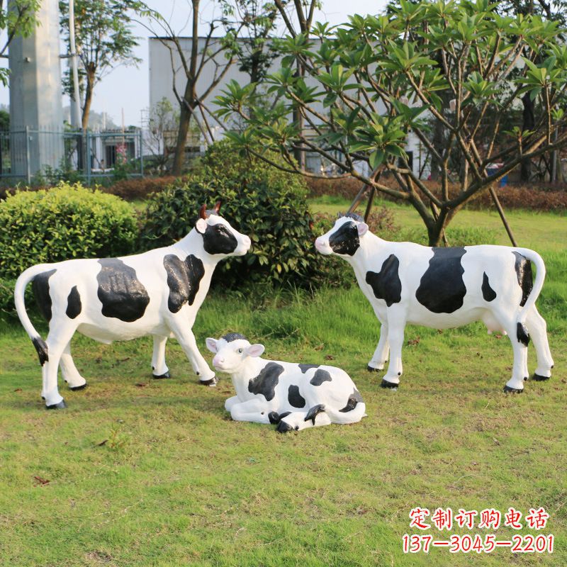 沧州玻璃钢仿真奶牛雕塑