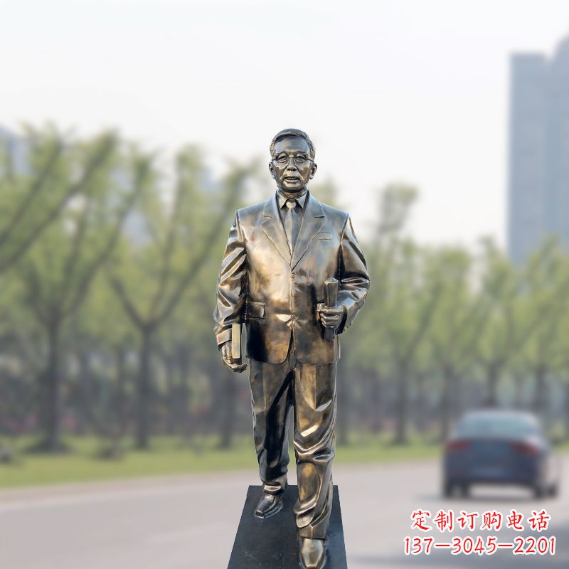 沧州玻璃钢华罗庚仿铜雕像