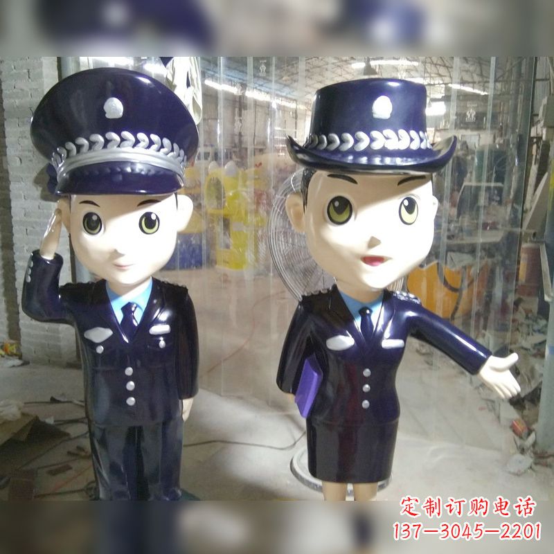 沧州玻璃钢警察雕塑表达警队宗旨