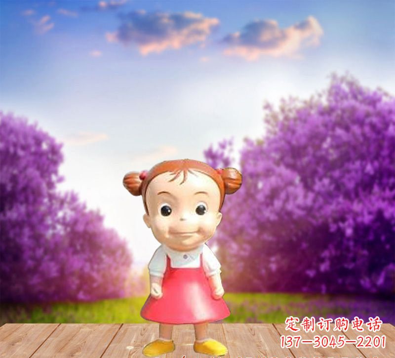 沧州精美玻璃钢卡通小女孩雕塑