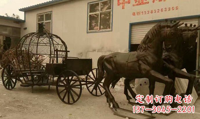 沧州玻璃钢欧式马车雕塑精美艺术品