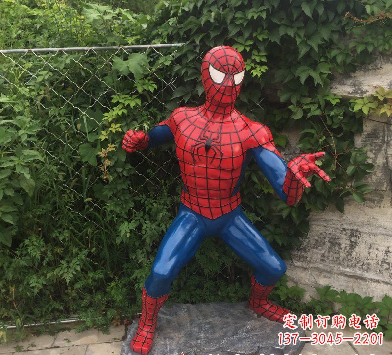 沧州玻璃钢蜘蛛侠一座精致的雕塑