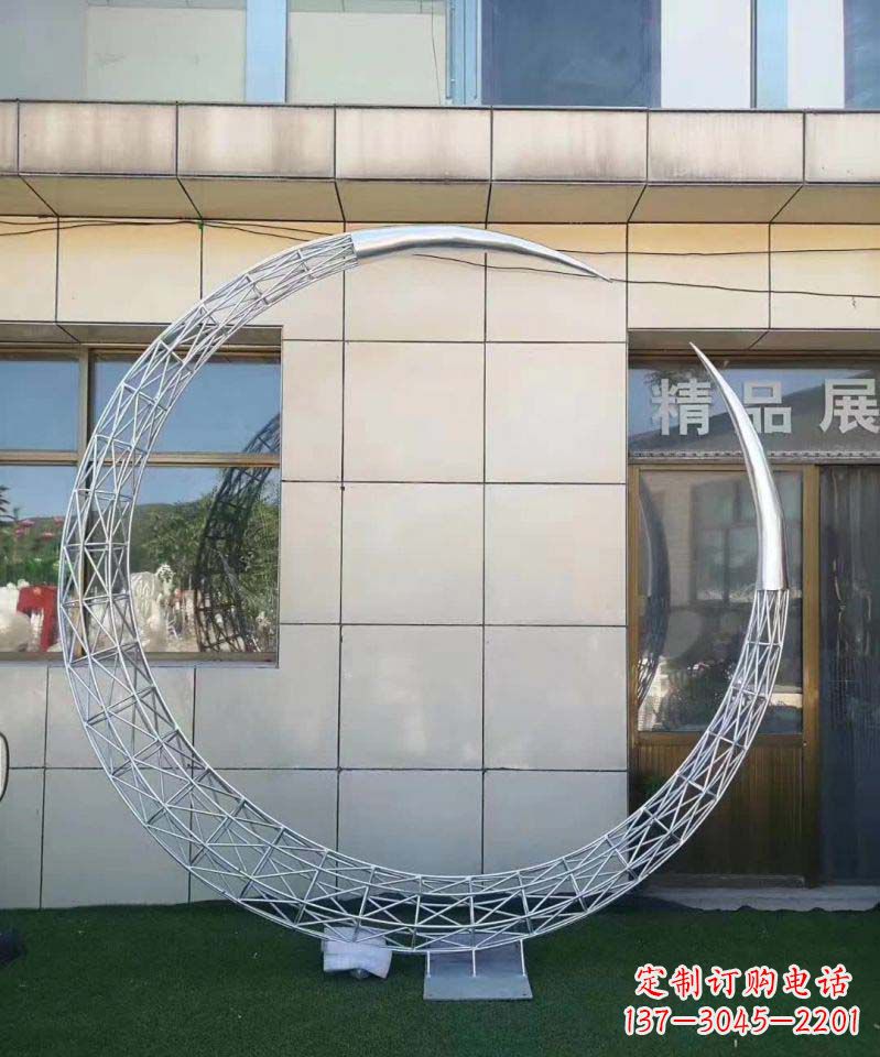 沧州不锈钢别墅月亮镂空雕塑