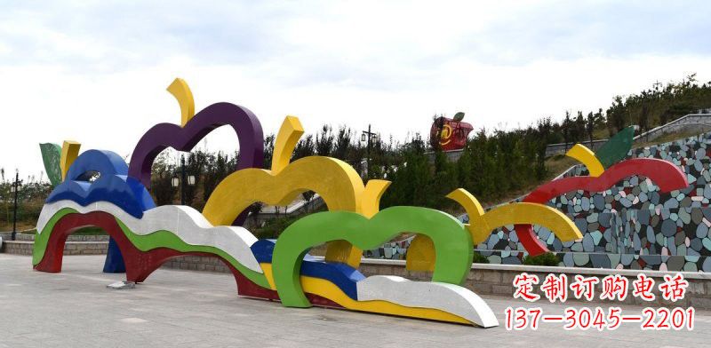 沧州不锈钢彩色苹果雕塑