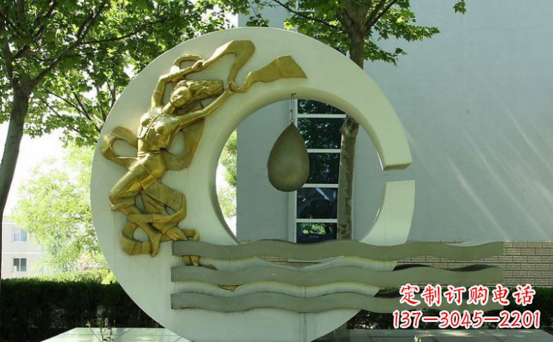 沧州不锈钢嫦娥奔月景观雕塑