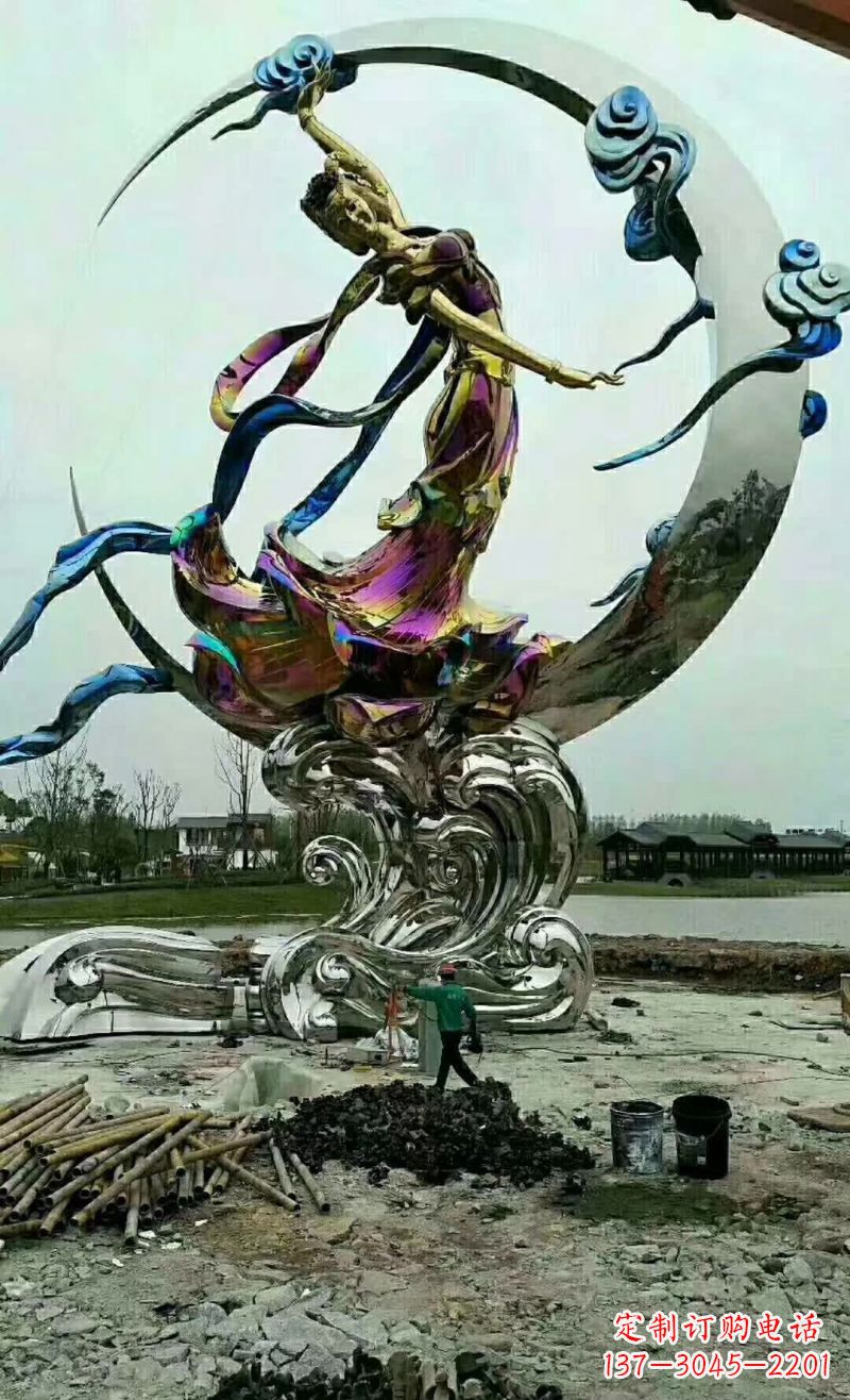 沧州不锈钢嫦娥奔月雕塑