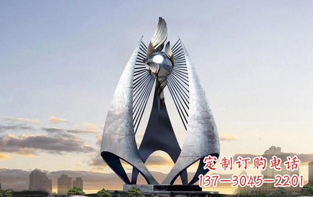 沧州不锈钢城市船帆雕塑传承海洋文化