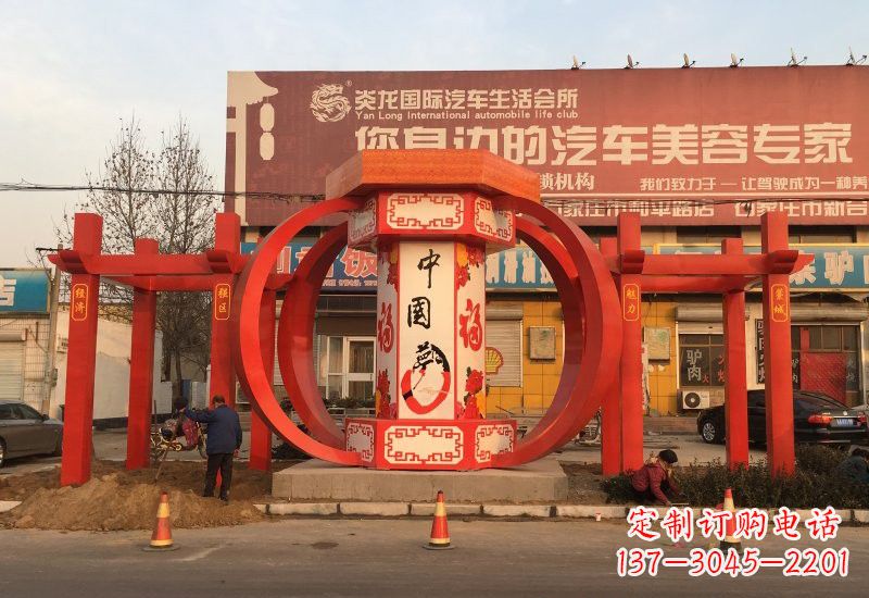 沧州不锈钢灯笼雕塑——中国梦的象征