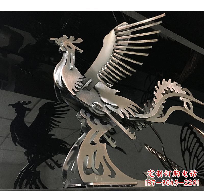 沧州不锈钢凤凰雕塑精美的艺术品