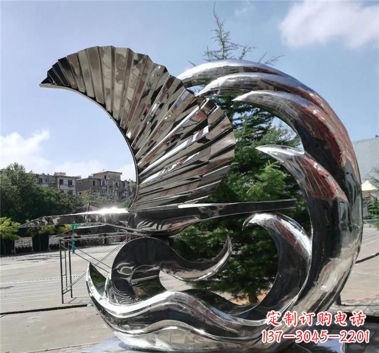 沧州不锈钢翅膀雕塑艺术之羽