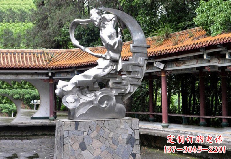 沧州不锈钢制作的嫦娥奔月雕塑