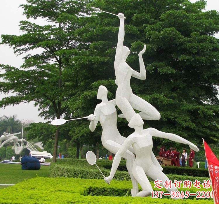 沧州精美绝伦的不锈钢羽毛球雕塑