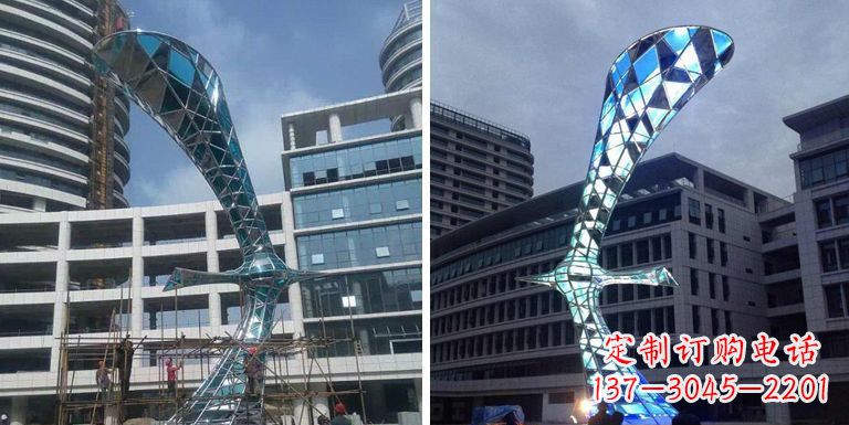 沧州大雁景观雕塑——精美不锈钢艺术品