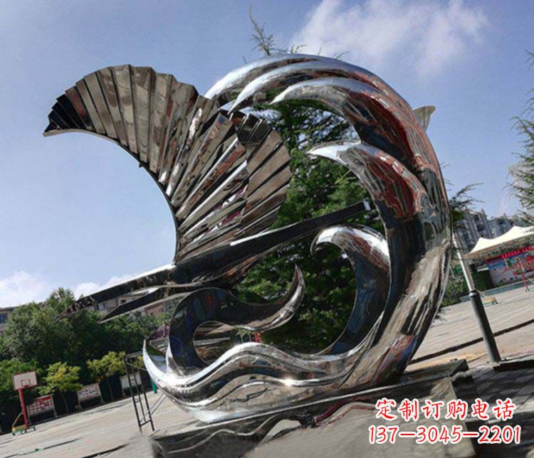 沧州不锈钢帆船雕塑象征海上生活的艺术精品