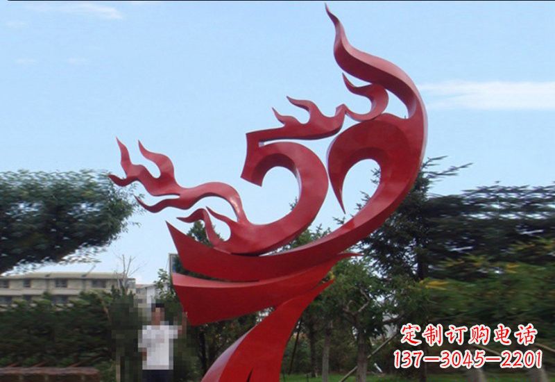 沧州不锈钢凤凰涅槃雕塑——象征着新生