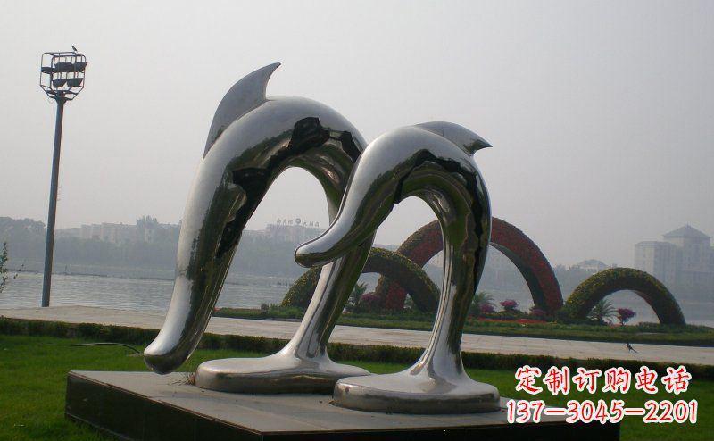 沧州精美不锈钢海豚雕塑