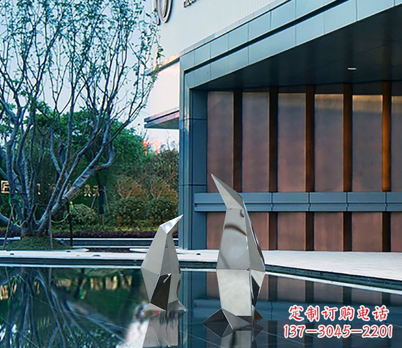 沧州不锈钢企鹅雕塑一件来自大自然的艺术品