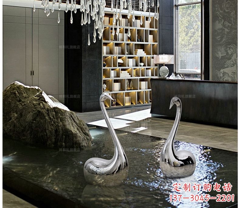 沧州精致的不锈钢天鹅雕塑