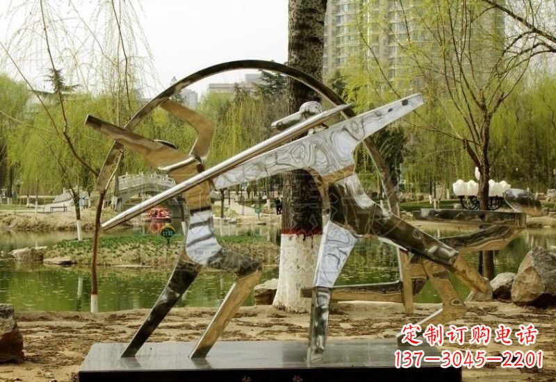 沧州不锈钢运动员雕塑