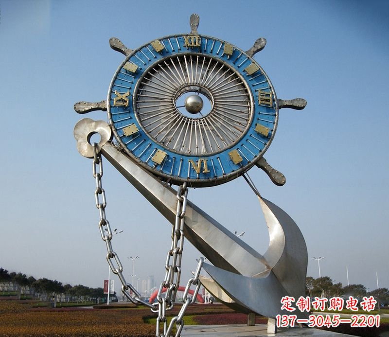 沧州不锈钢船舵雕塑展现精湛工艺
