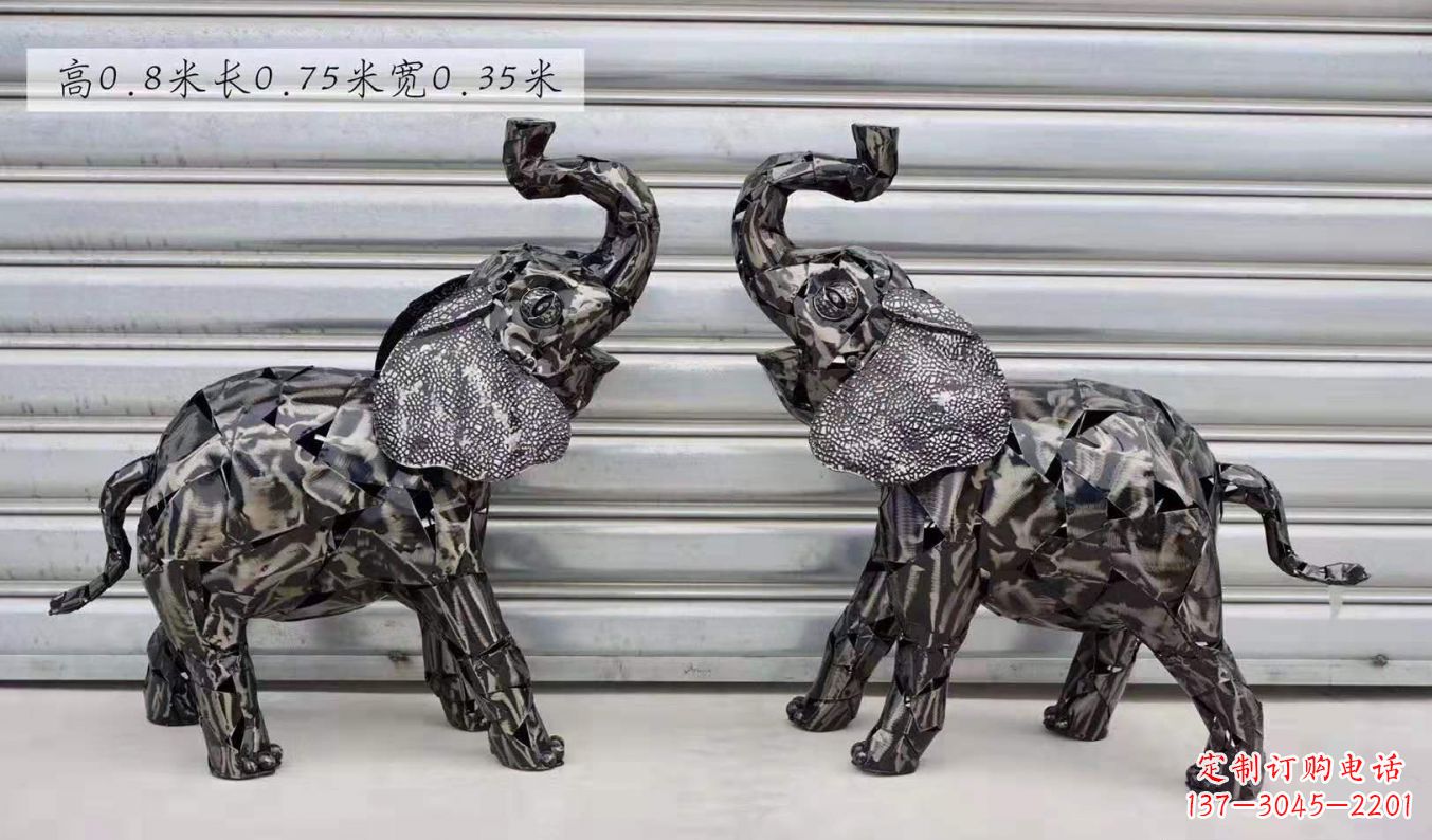 沧州不锈钢大象雕塑精美的摆件装饰