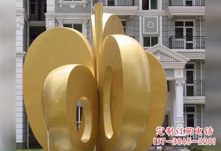 沧州不锈钢大型苹果雕塑