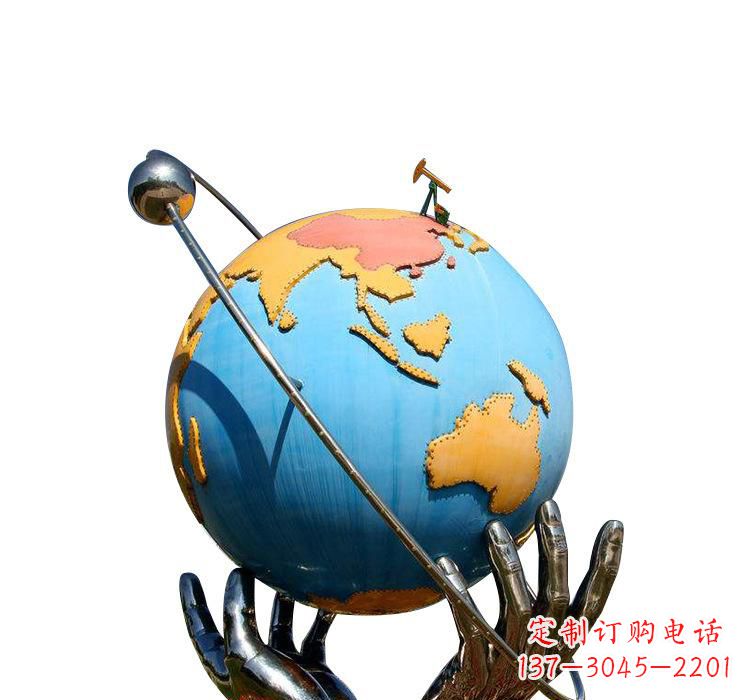 沧州不锈钢地球雕塑象征着世界和平