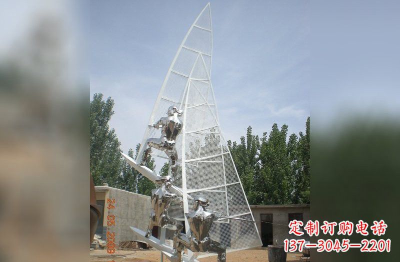 沧州不锈钢帆船雕塑精美的艺术品