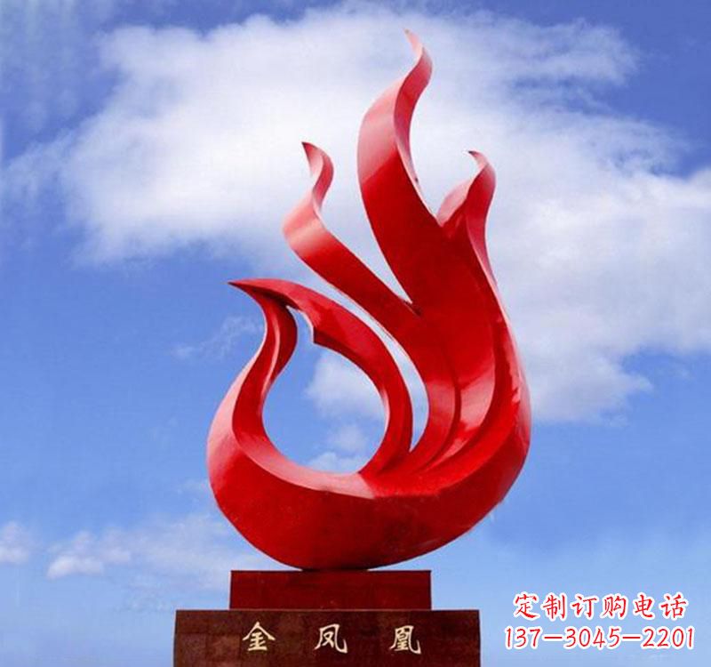 沧州不锈钢凤凰雕塑——精致灵动的艺术品