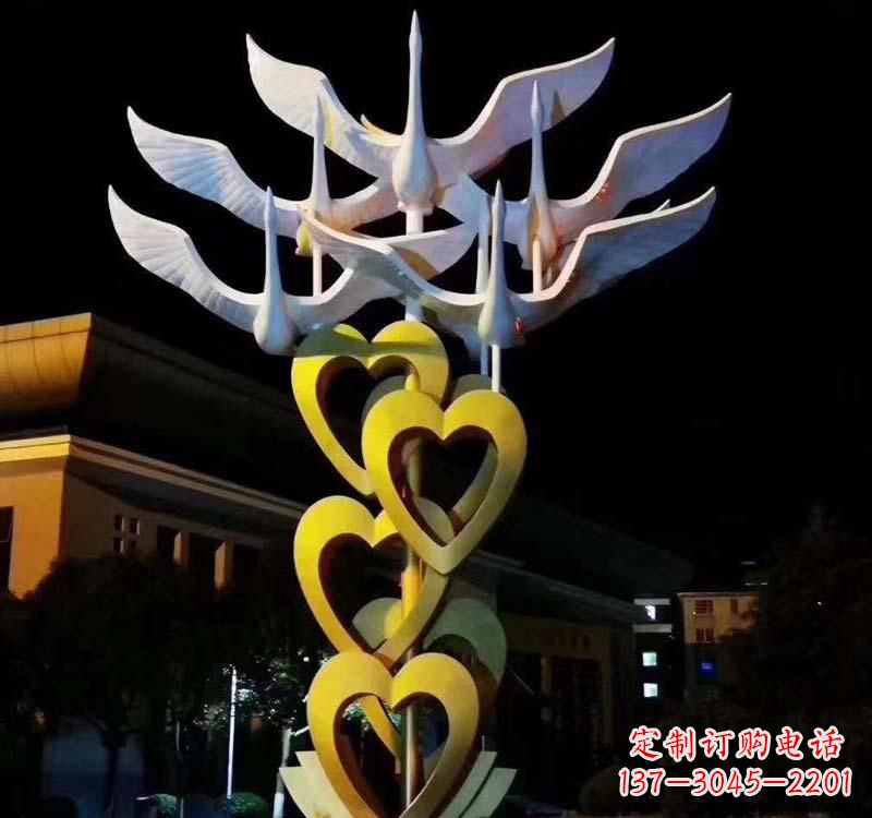 沧州不锈钢大雁雕塑象征着自由的翱翔