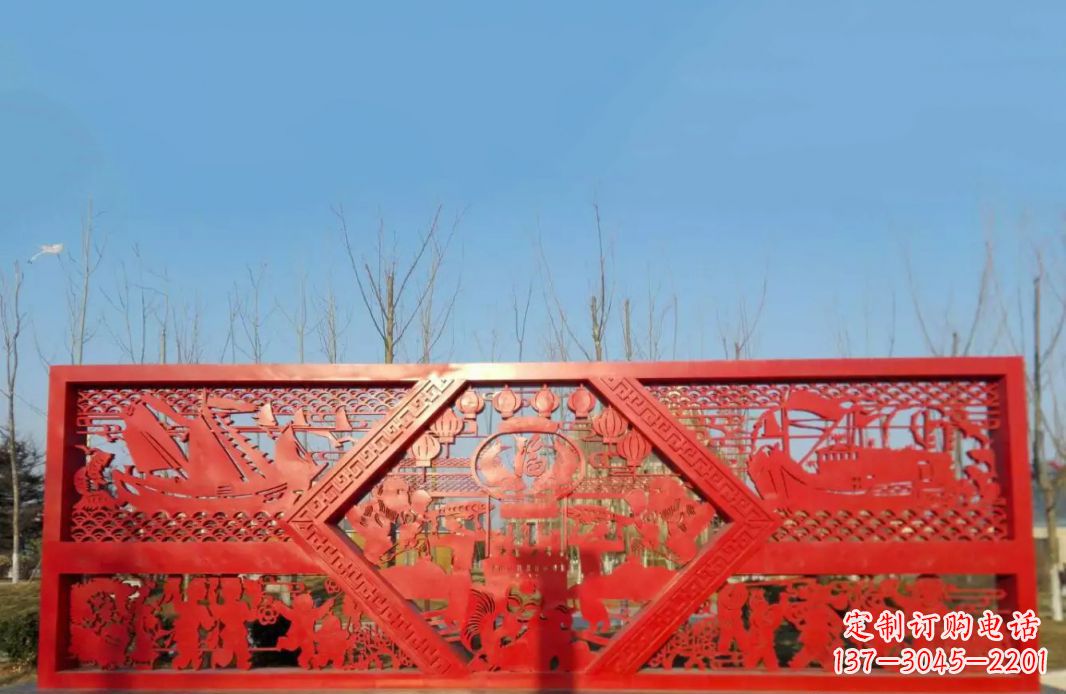 沧州不锈钢福字雕塑——点亮广场景观