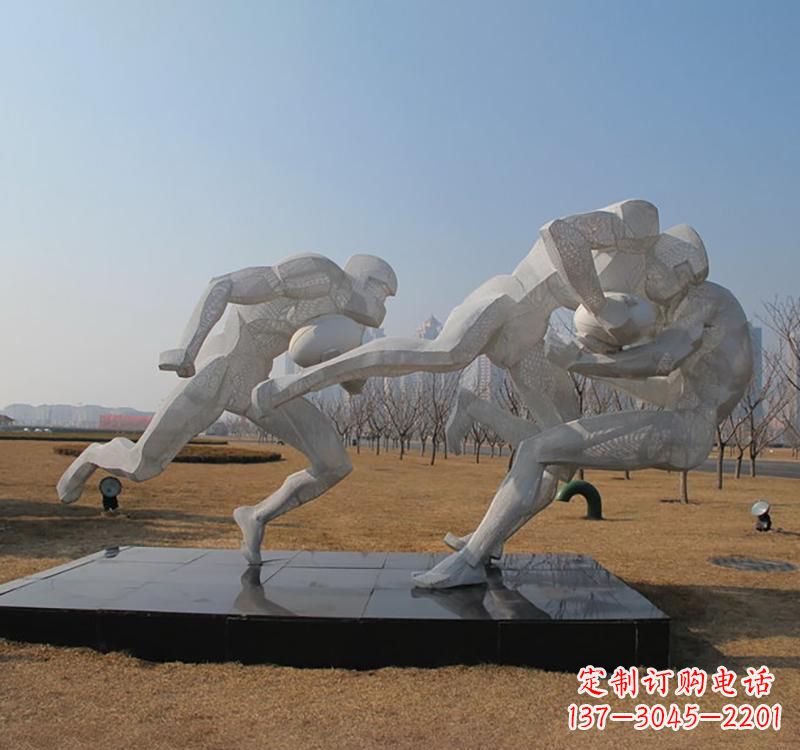 沧州不锈钢橄榄球雕塑传承精神的象征