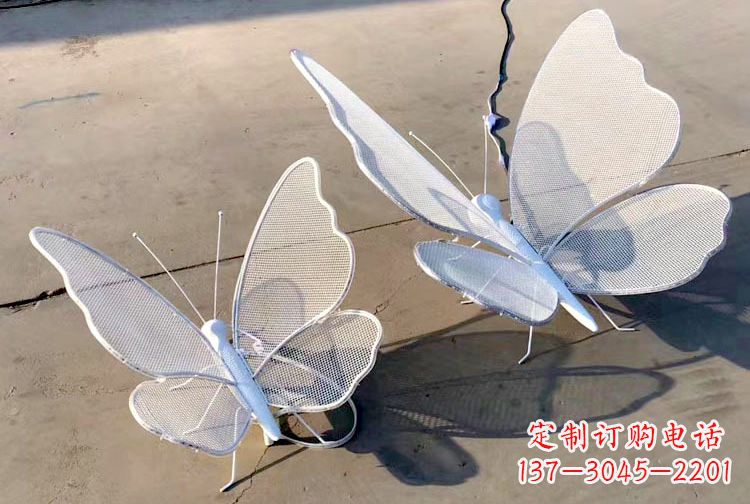 沧州不锈钢钢丝网格蝴蝶雕塑——灯光下的灵动之美