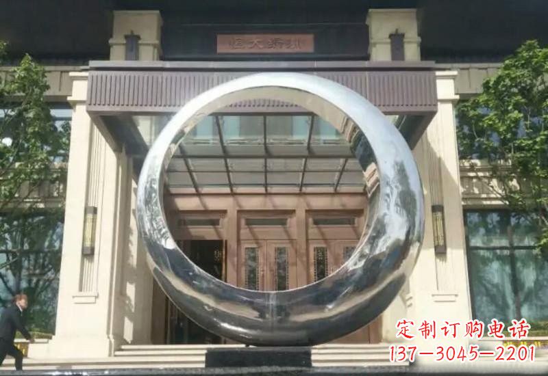 沧州不锈钢公园圆环雕塑精致美观的艺术品