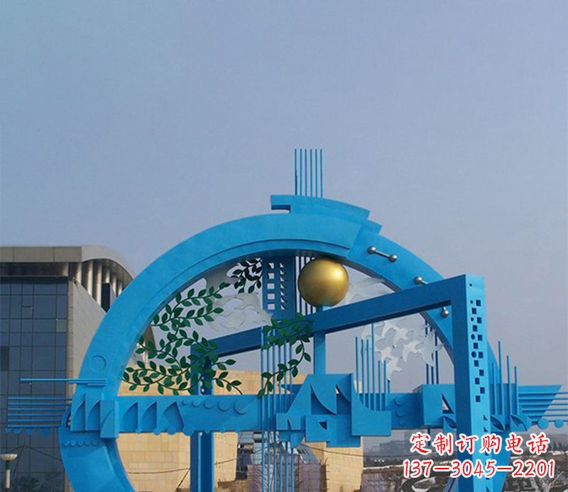 沧州不锈钢拱桥雕塑美丽的艺术品