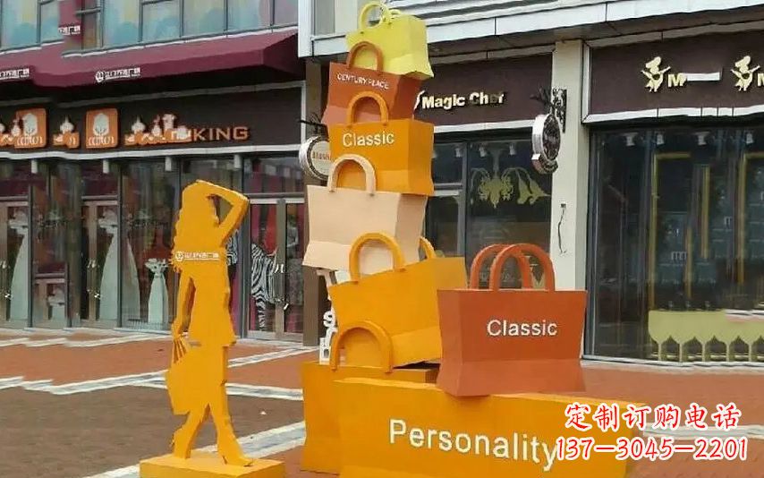 沧州街头景观购物袋雕塑
