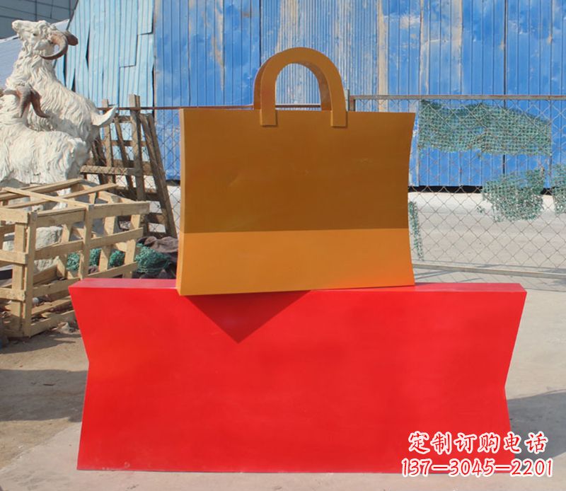 沧州精美不锈钢购物袋雕塑