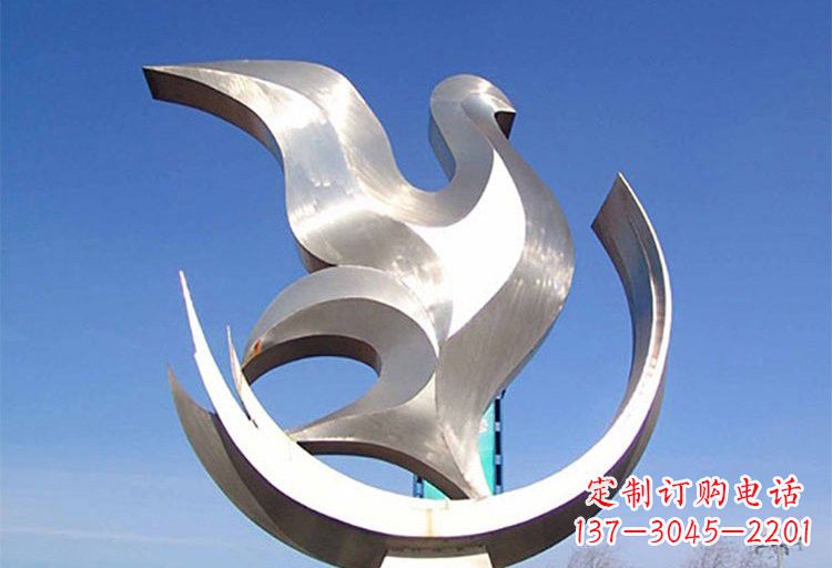 沧州不锈钢鸽子雕塑象征着和平