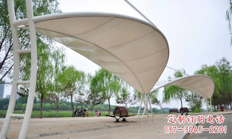 沧州不锈钢树叶形遮阳棚雕塑