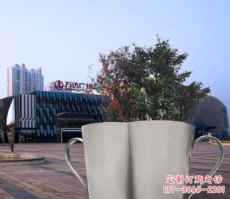 沧州不锈钢花盆雕塑带来精致的艺术感受