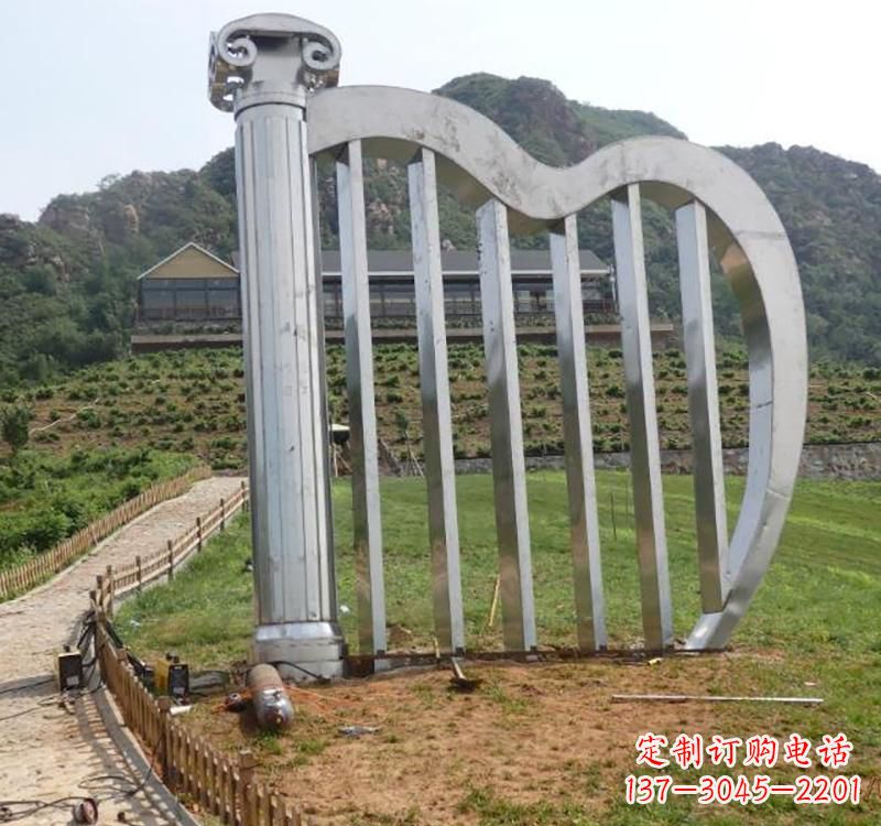 沧州不锈钢竖琴雕塑——雕塑艺术的精粹